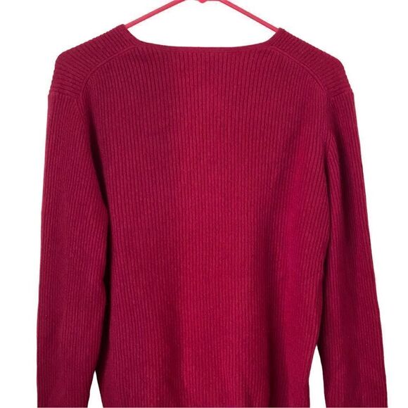 A. Giannetti Red 100% Cashmere V Neck Sweater Size L/XL - Picture 7 of 10